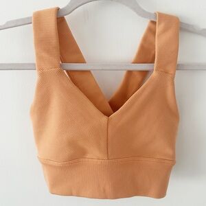 Alo Yoga Ribbed Cross Back Sports Bra Light orange size XS